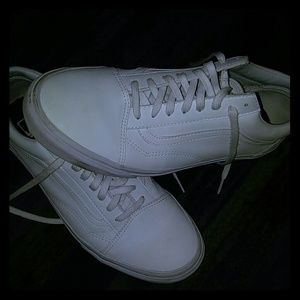 White leather vans